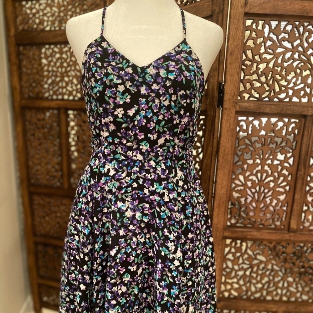 Express‎ floral skater dress with spaghetti straps, Size 4